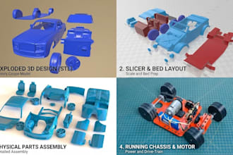 design custom 3d printable car, car part stl files for rc cars and scale models