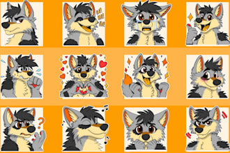 draw custom furry telegram sticker, discord sticker, animated telegram stickers