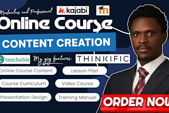 create online course content, course curriculum, video course, workbook, slides