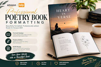 format design poetry book for amazon KDP, poetry editor, poetry formatting