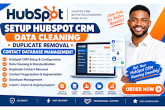 setup hubspot CRM data cleaning duplicate removal contact database management