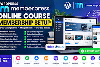 set up online course memberpress membership website subscription system portal