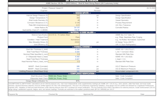 provide an automated asme viii pressure vessel excel calculator