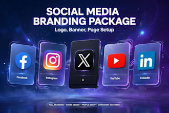 create your social media page banner and logo design