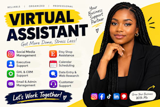 do virtual assistant ghl VA ai admin personal executive VA social media etsy VA