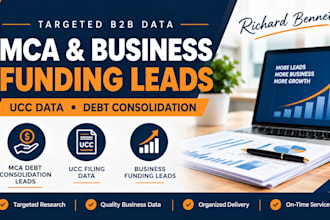 generate mca debt consolidation leads, ucc filing data and business funding lead