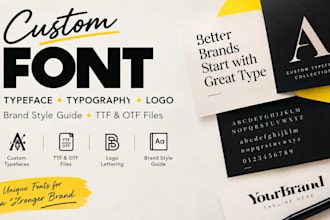design custom fonts, typefaces, typography, and brand style guides in ttf, otf