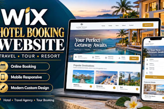 design wix website hotel booking website travel agency site tour booking website