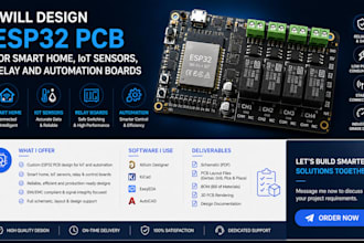 design esp32 pcb for smart home, iot sensors, relay and automation boards