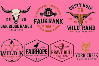 create vintage cattle brand, ranch, cowboy, texas, livestock and western logo
