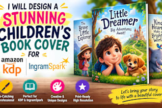 design a stunning childrens book cover for amazon KDP and ingram spark