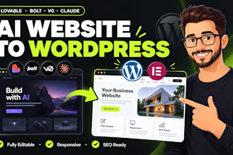 convert lovable, bolt, v0 or claude ai website to wordpress elementor
