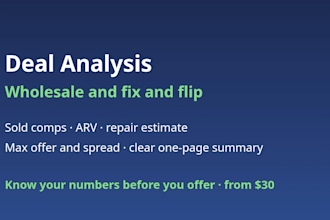 analyze your wholesale or fix and flip deal with comps, arv and max offer