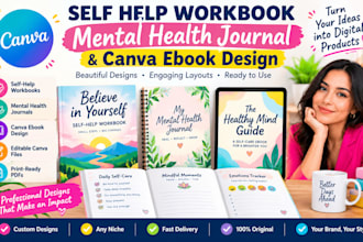 design canva self help workbook mental health journal design canva ebook design