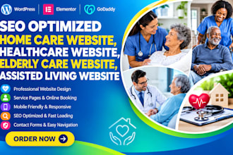 design home care website, elderly care website, healthcare website, home care