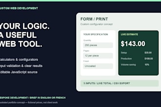 build a custom quote or price calculator for your website