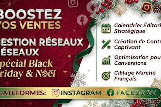 manage france black friday christmas social media content for instagram facebook