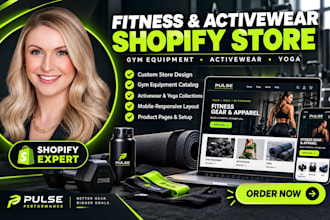 gym equipment shopify store, fitness store active wear and yoga shopify store