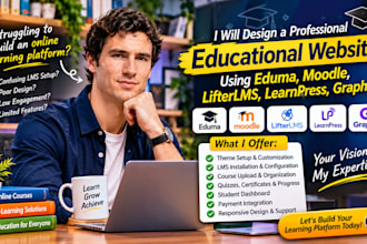 design educational website using eduma, moodle, lifterlms, learnpress, graphy