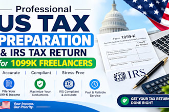 do professional US tax preparation and irs tax return for 1099k freelancers