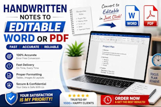 convert handwritten notes into word