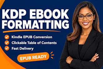 do KDP ebook formatting and kindle epub conversion for self publishing authors