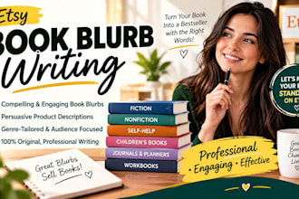 write  compelling etsy book blurb and book description