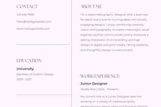 design modern cv and resume for teacher lawyer student