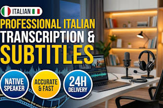do accurate italian transcription and create srt subtitles
