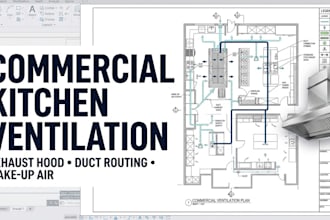 commercial kitchen exhaust hood and make up air ventilation plans