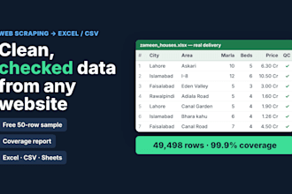do python web scraping and data extraction to excel or google sheets