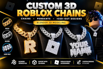 create realistic custom 3d roblox chains and pendants