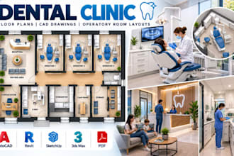 design dental clinic floor plans, cad drawings, operatory room layouts