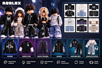 create roblox 3d clothing, outfits, hoodies, shirts and pants