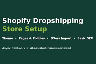 set up your shopify dropshipping store with dsers and policy pages