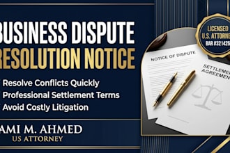 write an attorney business dispute resolution notice