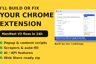 build a custom chrome extension, manifest v3 browser automation tool