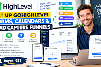 set up gohighlevel forms, calendars and lead capture funnels