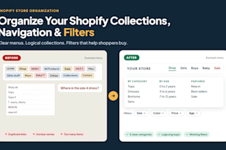 restructure your shopify collections, navigation and filters