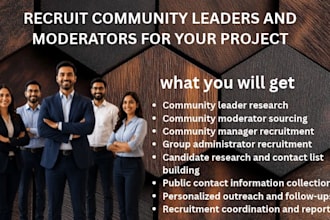 recruit community leaders and moderators for your project