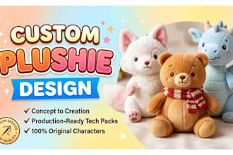 create a unique plush toy design for your brand or business