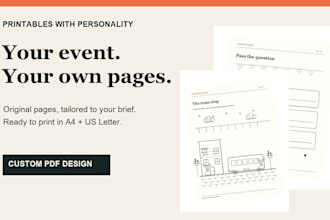 design original printable activity pages for your event or brand