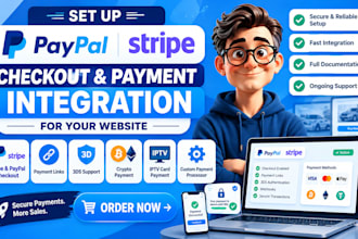 set up stripe and paypal checkout, payment links and 3ds for your site