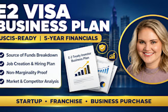 write a uscis ready e2 visa business plan with financials