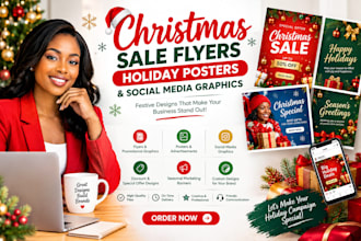 design christmas sale flyers holiday poster social media promotional graphics