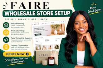 do faire wholesale store setup faire marketing shop branding virtual assistant