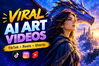 create viral ai art videos for tiktok, reels and youtube shorts