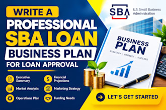 write a professional sba loan business plan for loan approval