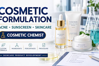 be your cosmetic formulation chemist for acne and sunscreens