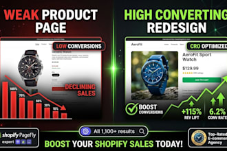 do a shopify product page redesign and shopify cro optimization